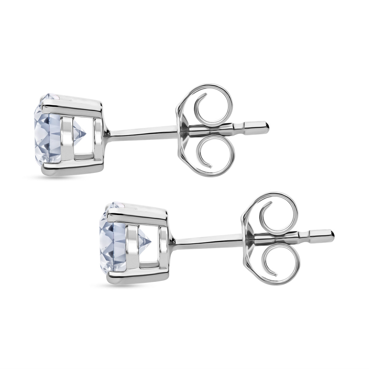 LUXURIANT 1 Ct. Lab Grown Diamond Solitaire Stud Earrings in 9K White Gold, SGL Certified 7895200 4