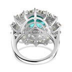 Peacock Triplet Quartz, Apatite, Peridot & White Zircon Ring in Rhodium Overlay Sterling Silver 8.02 Ct, Silver Wt.6.14 Gms._7898166_4