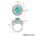 Peacock Triplet Quartz, Apatite, Peridot & White Zircon Ring in Rhodium Overlay Sterling Silver 8.02 Ct, Silver Wt.6.14 Gms._7898166_5
