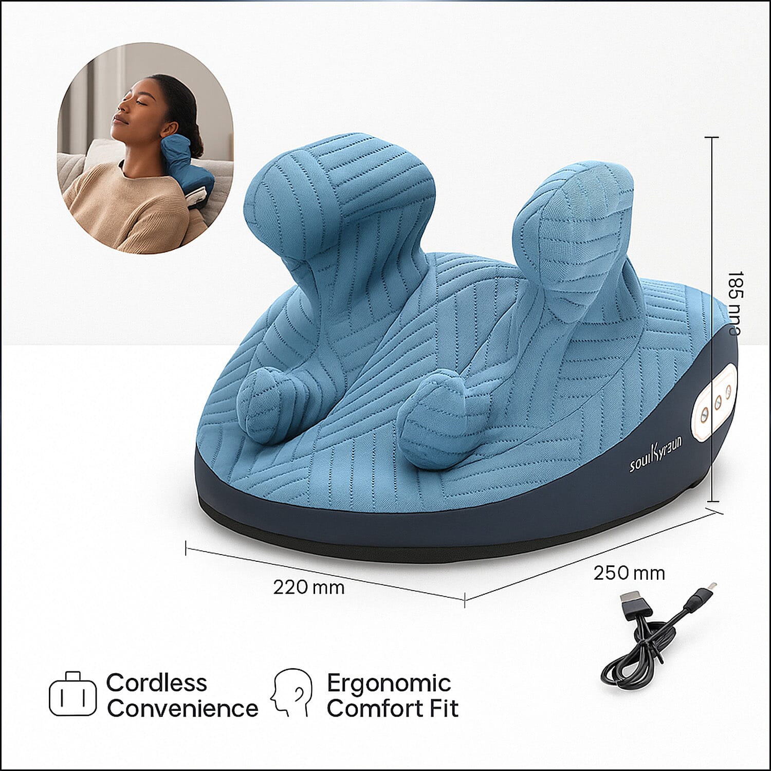 Soul Smart Kneading and Scraping Body Massager - Blue 7898327 6