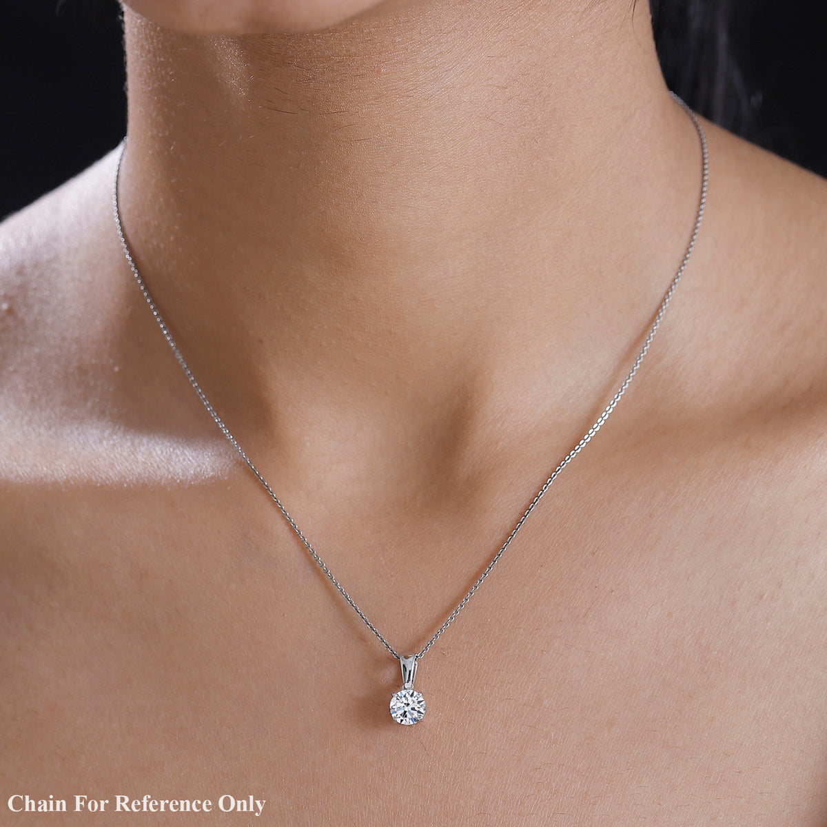 LUXURIANT 1 Ct. Lab Grown Diamond Solitaire Pendant in 9K White Gold, SGL Certified 7898535 3