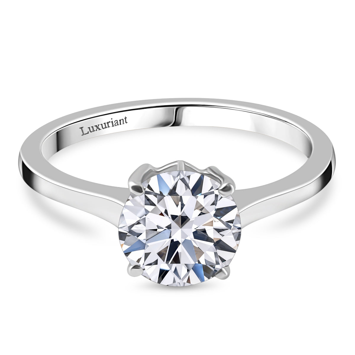 LUXURIANT 2 Ct. Lab Grown Diamond Solitaire Ring in 950 Platinum, IGI Certified 7898540 0