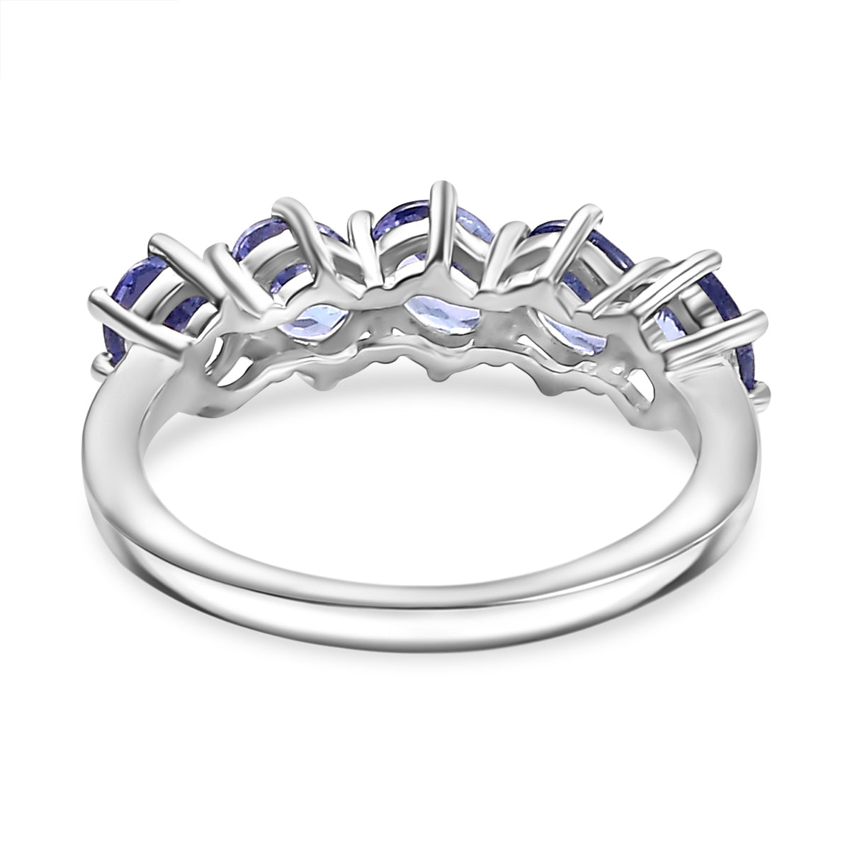 Tanzanite 5 Stone Ring in Rhodium Overlay Sterling Silver 2.35 Ct. 7904686 5