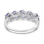 Tanzanite 5 Stone Ring in Rhodium Overlay Sterling Silver 1.35 Ct._7904688_4