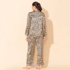 Doorbuster - TAMSY Leopard Pattern Silk Like Nightwear Set (Size L) - Champagne_7908269_1