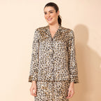 Doorbuster - TAMSY Leopard Pattern Silk Like Nightwear Set (Size L) - Champagne_7908269_4