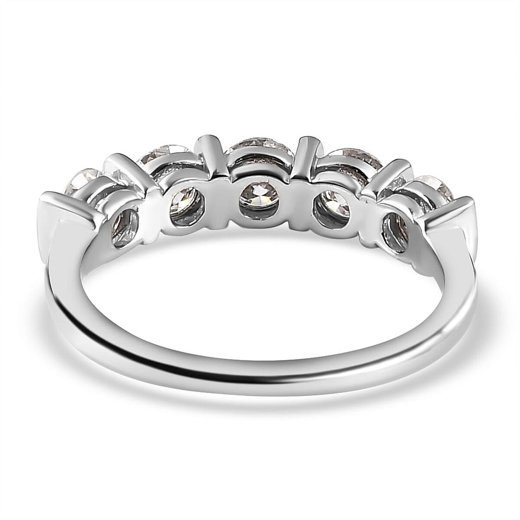 Luxuriant 950 Platinum SGL Certified SI-G-H Lab Grown Diamond 5 Stone Ring 1.25 Ct