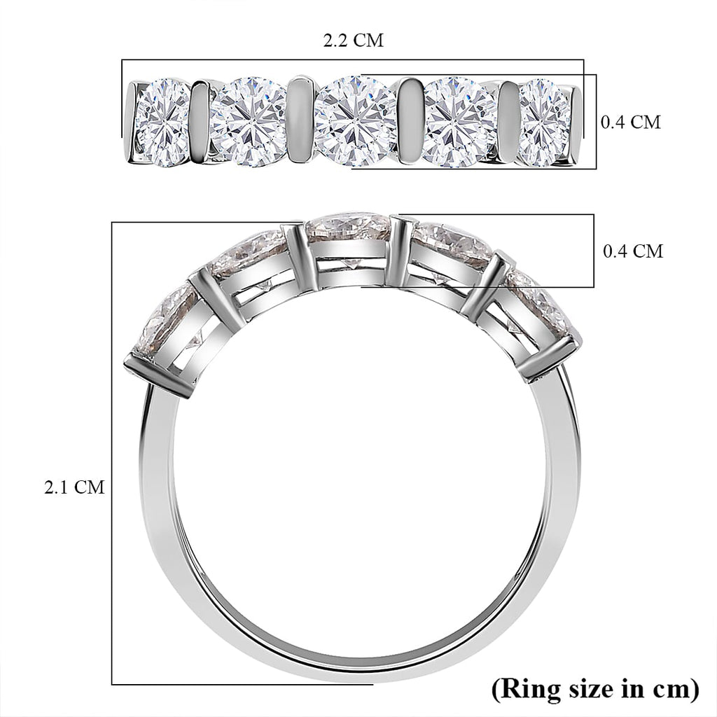 Luxuriant 950 Platinum SGL Certified SI-G-H Lab Grown Diamond 5 Stone Ring 1.25 Ct