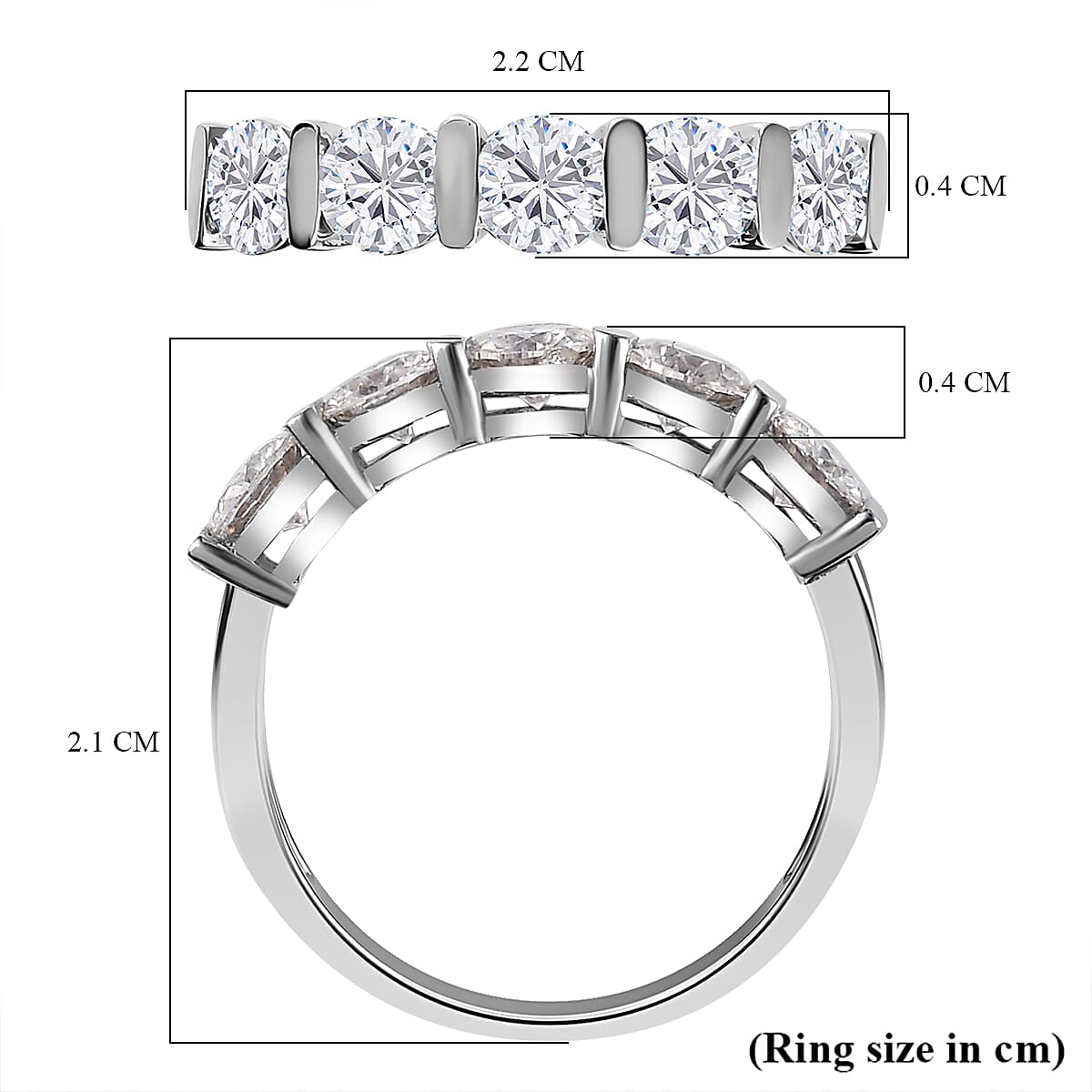 LUXURIANT 1.25 Ct. Lab Grown Diamond 5 Stone Ring in 950 Platinum, SGL Certified 7924479 6