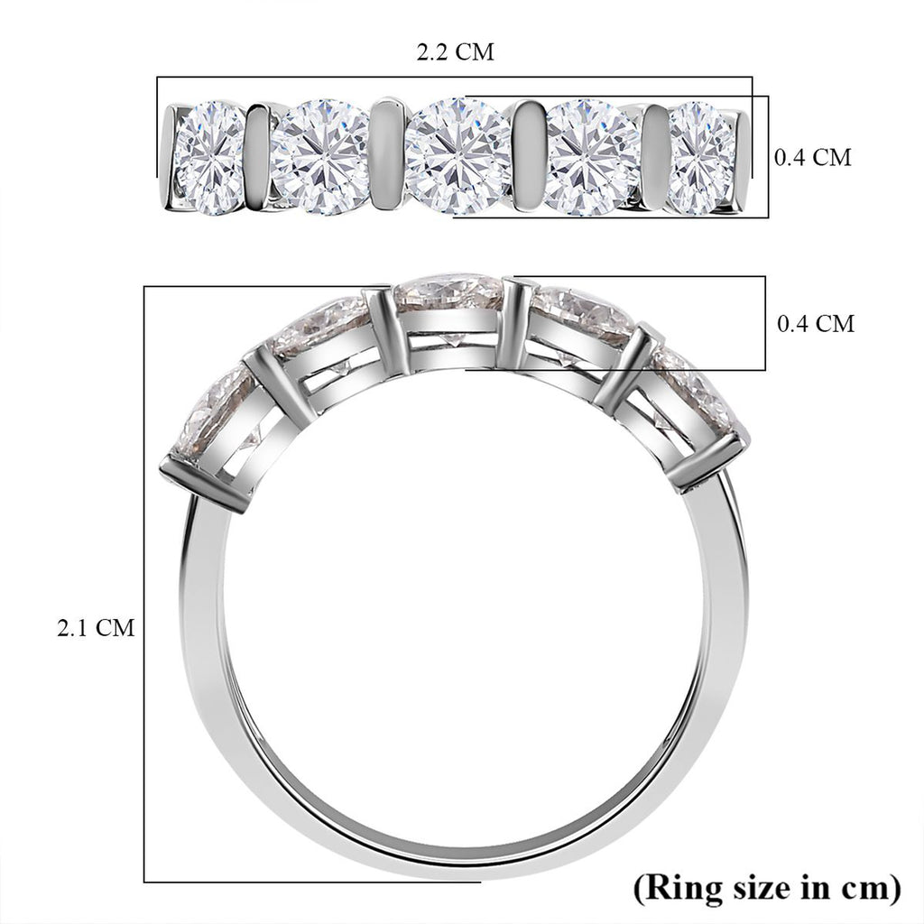 Luxuriant 950 Platinum SGL Certified SI-G/H Lab Grown Diamond 5 Stone Ring 1.25 Ct_7924482_5