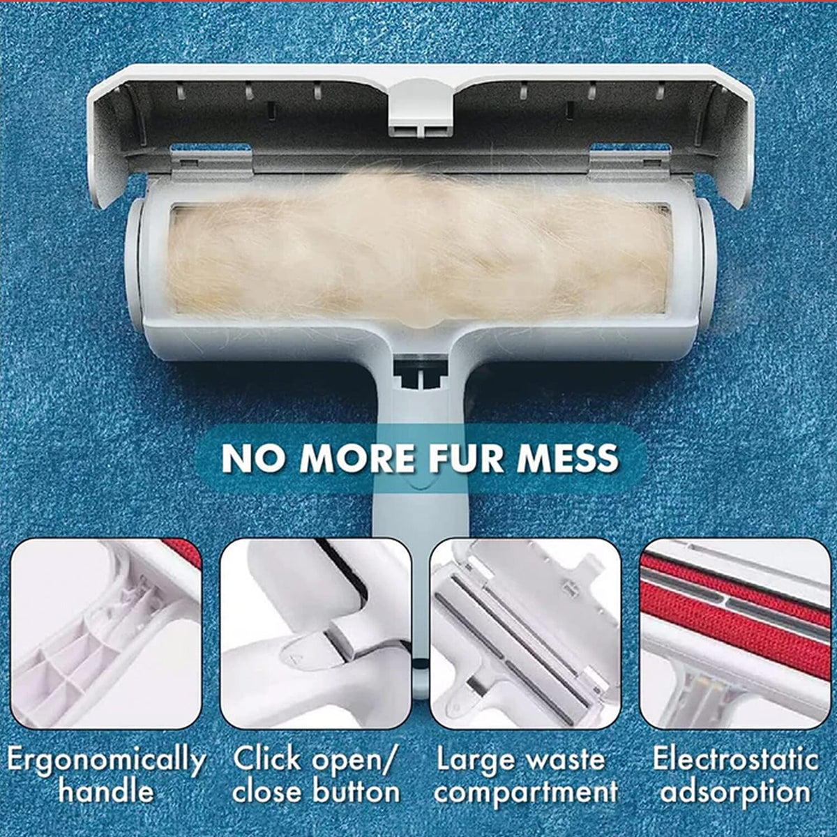 Reusable Pet Hair Remover Brush - White 7924552 2