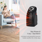 BARGAIN ALERT - Homesmart Ceramic Plug In Fan Heater with Temperature & Timer Control  (Power 400W) - Black