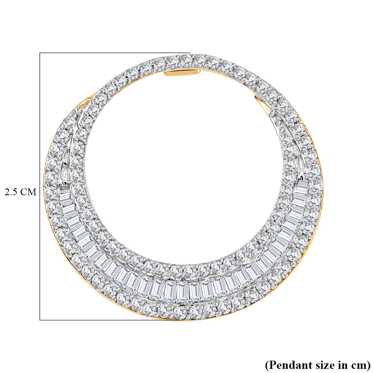 White Diamond Cluster Pendant in 9K Yellow Gold, SGL Certified 7926204 4