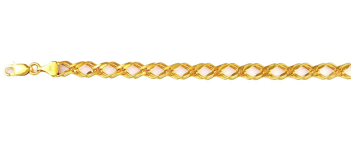Vicenza Closeout  2024 Deal - 9K Yellow Gold  Double Curb Bracelet (Size - 7.5) 7926802 0
