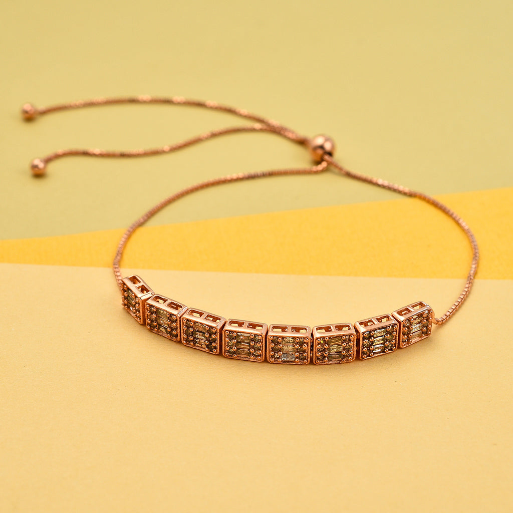 One Time Deal Only - Natural Champagne Diamond Bracelet (Size - 7.5) in Sterling Silver 1.00 Ct._7927005_1