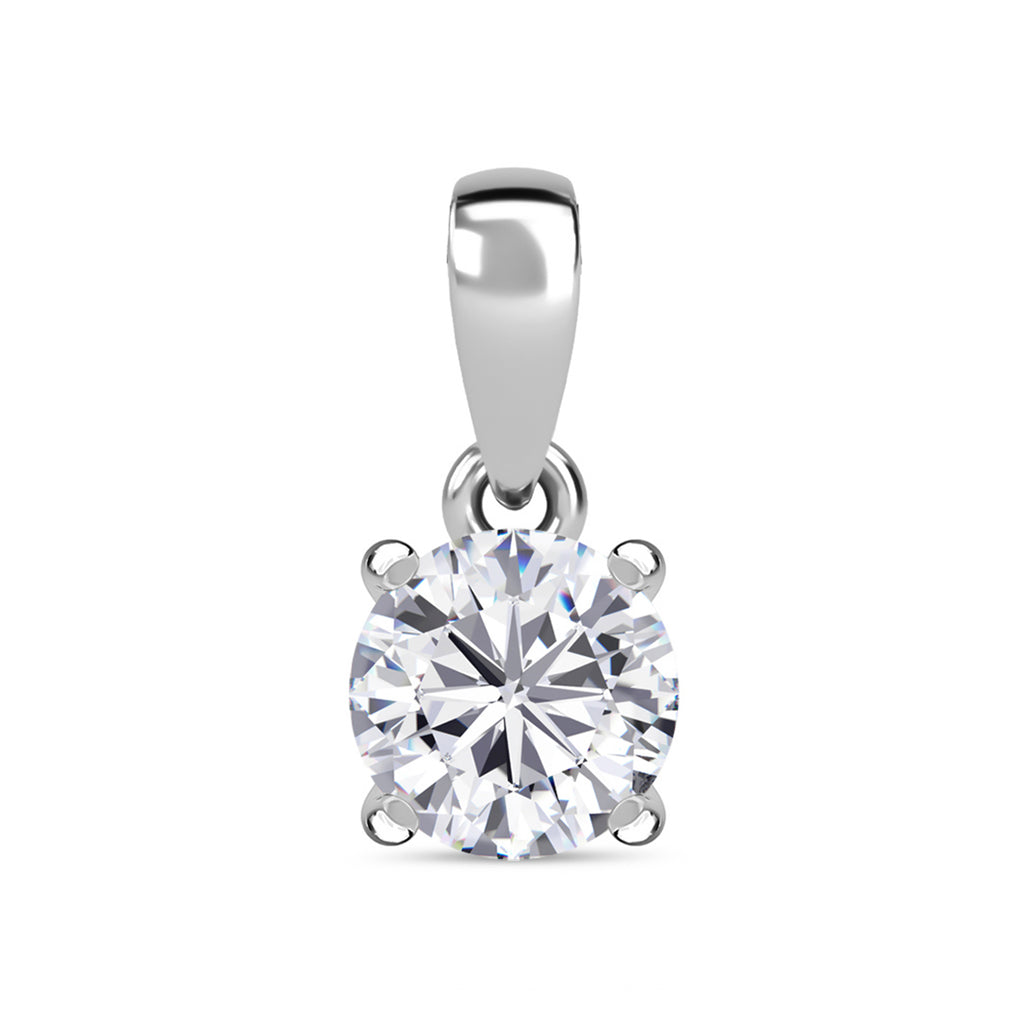 UNMISSABLE MEGA DEAL -Royal Bali Collection Moissanite Solitaire Pendant in Platinum Overlay Sterling Silver (Size 20) 1.00 Ct._7928288