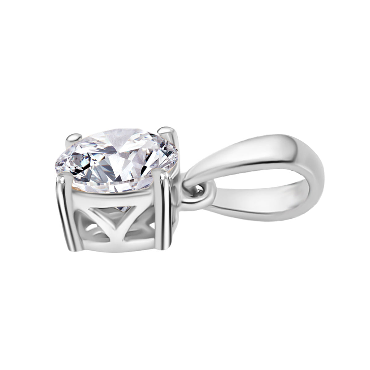 1 Ct. Moissanite Round-Cut Solitaire Pendant in Platinum Overlay Sterling Silver V32535521 4
