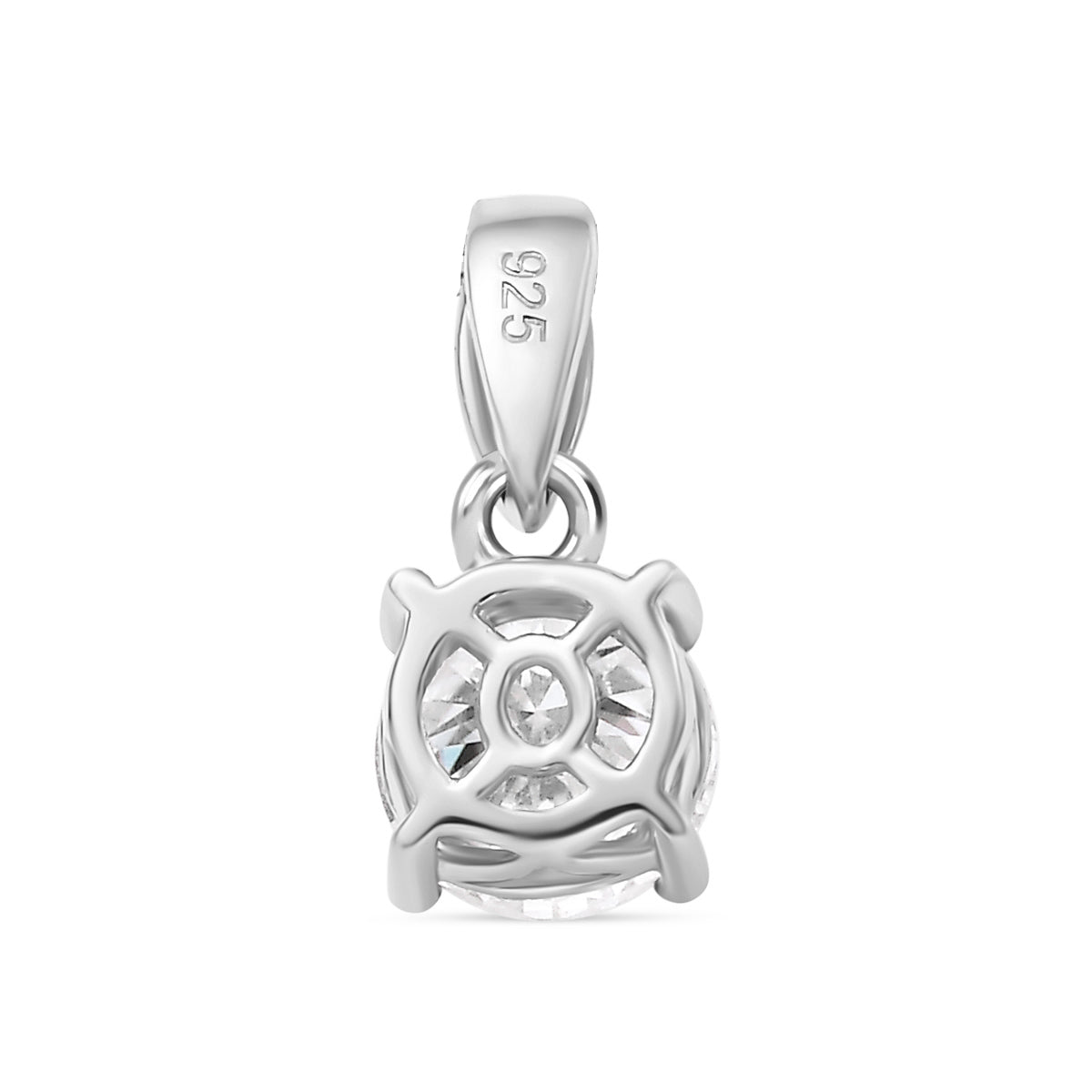 1 Ct. Moissanite Round-Cut Solitaire Pendant in Platinum Overlay Sterling Silver V32535521 5