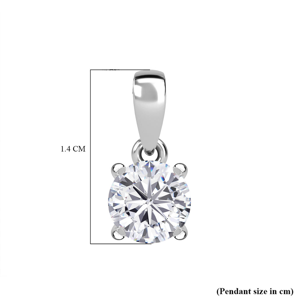 UNMISSABLE MEGA DEAL -Royal Bali Collection Moissanite Solitaire Pendant in Platinum Overlay Sterling Silver (Size 20) 1.00 Ct._7928288_5