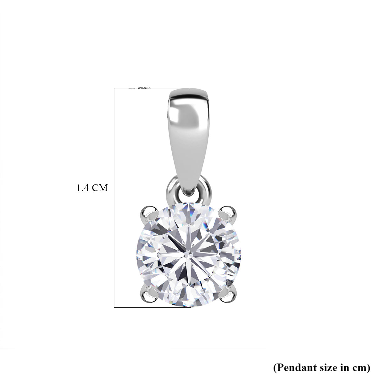 1 Ct. Moissanite Round-Cut Solitaire Pendant in Platinum Overlay Sterling Silver V32535521 6