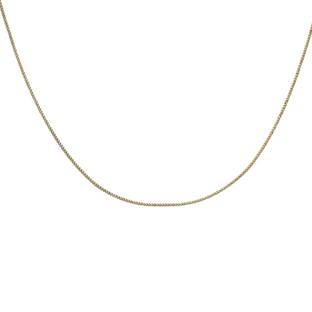 9K Yellow Gold Diamond Cut Curb Necklace (Size - 20) With Spring Ring Clasp_7929130