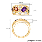 Designer Inspired Closeout - The COCKTAIL Ring - African Amethyst & Multi Gemstones Cluster Ring in 18K Vermeil Yellow Gold Plated Sterling Silver 2.58 Ct_7929363_5
