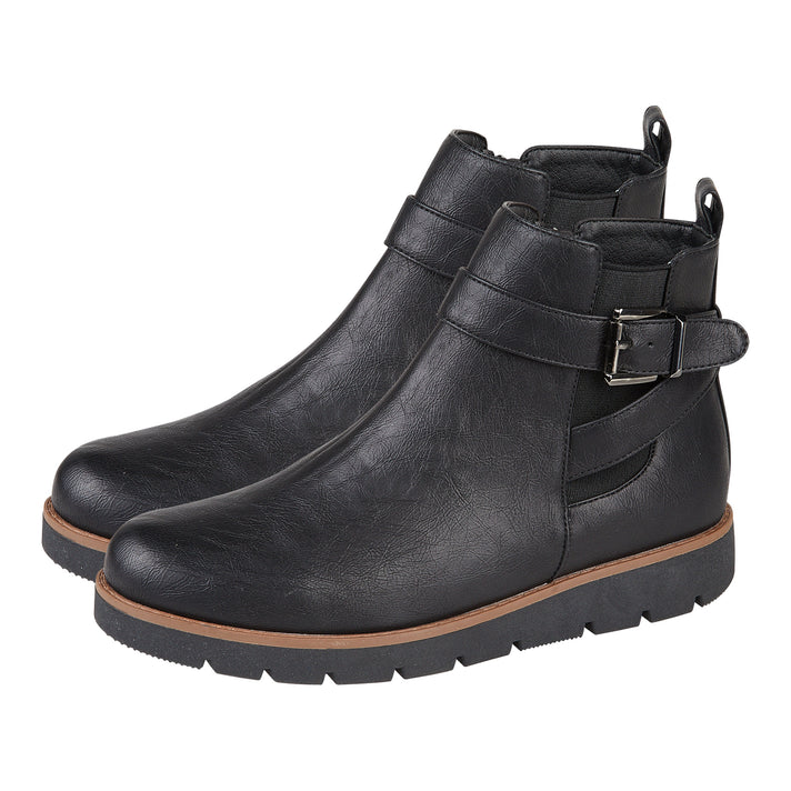 Ladies GAYNOR Chelsea Boots with Buckle Strap (Size 6) - Black 7929758 1