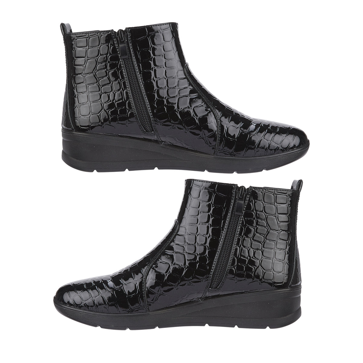 BRAMBLE Croc Pattern Chelsea Boots with Zip 7929769 2