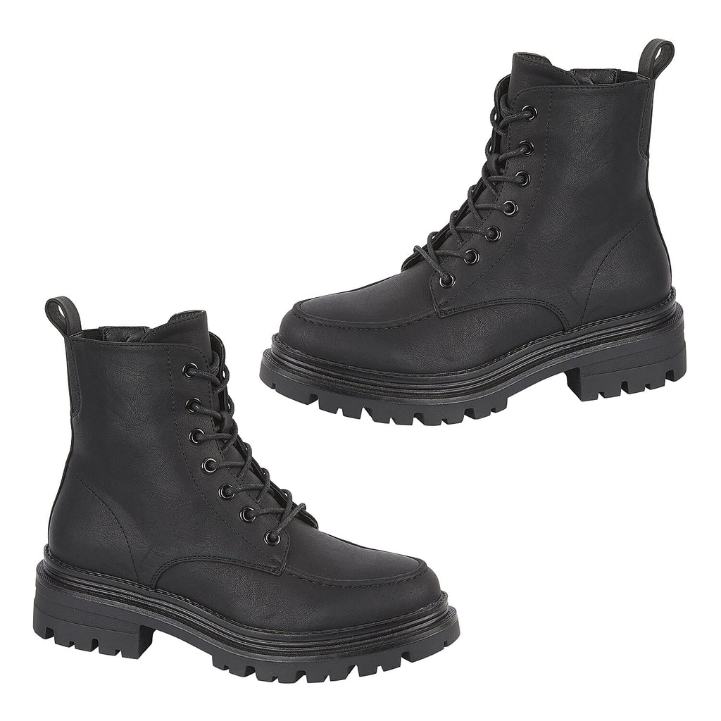 JO and JOE Montreal Lace-Up Military Style Ankle Boots (Size 5) - Black_7930471