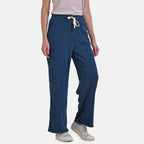 Tamsy Women's Relaxed Fit Corduroy Straight Leg Pants (Size XL) - Blue_7932316_2
