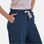 Tamsy Women's Relaxed Fit Corduroy Straight Leg Pants (Size XL) - Blue_7932316_4