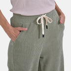 Tamsy Women's Relaxed Fit Corduroy Straight Leg Pants (Size L) - Olive Green_7932344_4