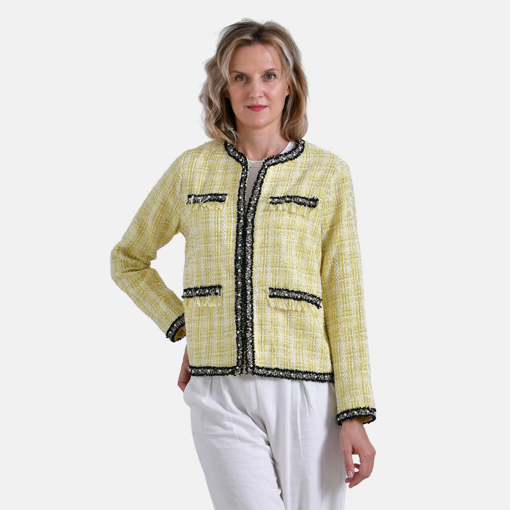 La Marey Classic Twill Jacket with Decorative Pockets (Size L, 16-18) - Yellow_7932569