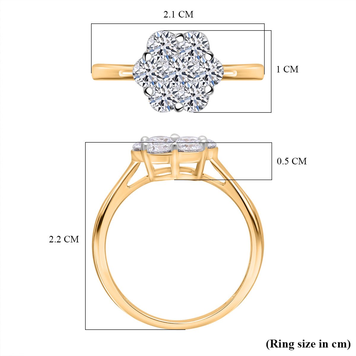 Luxuriant Diamond-0.51 Ct. Lab Grown Diamond Floral Ring in 925 Silver, SI-I1, G-H 7932665 6