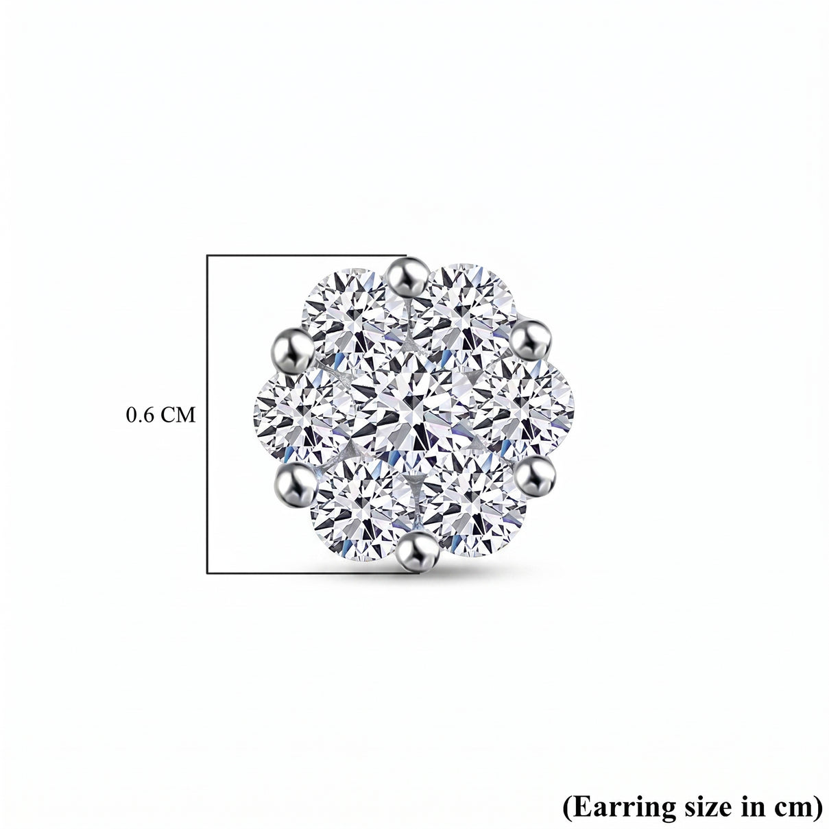 LUXURIANT 0.50 Ct. Lab Grown Diamond Floral Stud Push Post Earrings in 18K Yellow Gold Vermeil Plated Sterling Silver 7932688 7