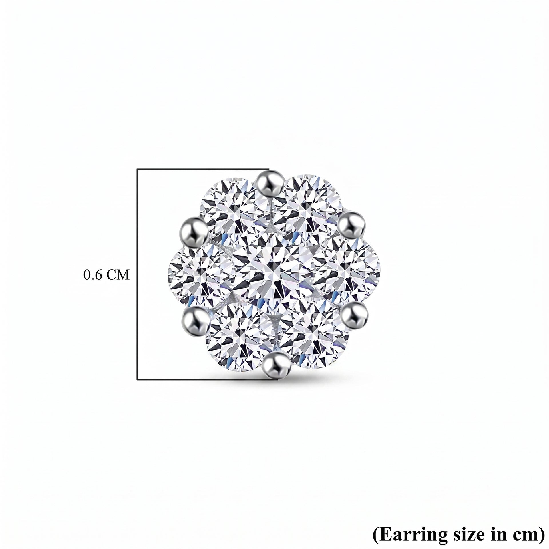 LUXURIANT 0.50 Ct. Lab Grown Diamond Floral Stud Push Post Earrings in 18K Yellow Gold Vermeil Plated Sterling Silver 7932688 7