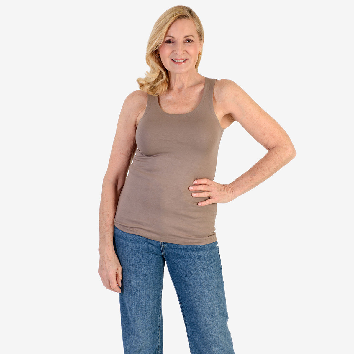 Tamsy Womens Sleeveless Tank Top (Size S, 8-10) - Cream/Off White V32557780 4