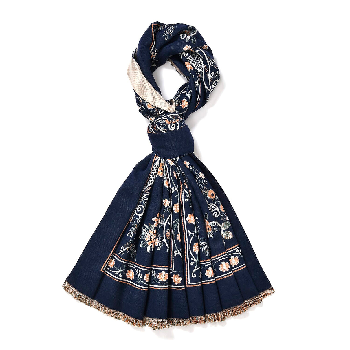 Closeout Deal Super Soft Shawl (One Size) - Blue Based with Multi Flowers 7933404 3