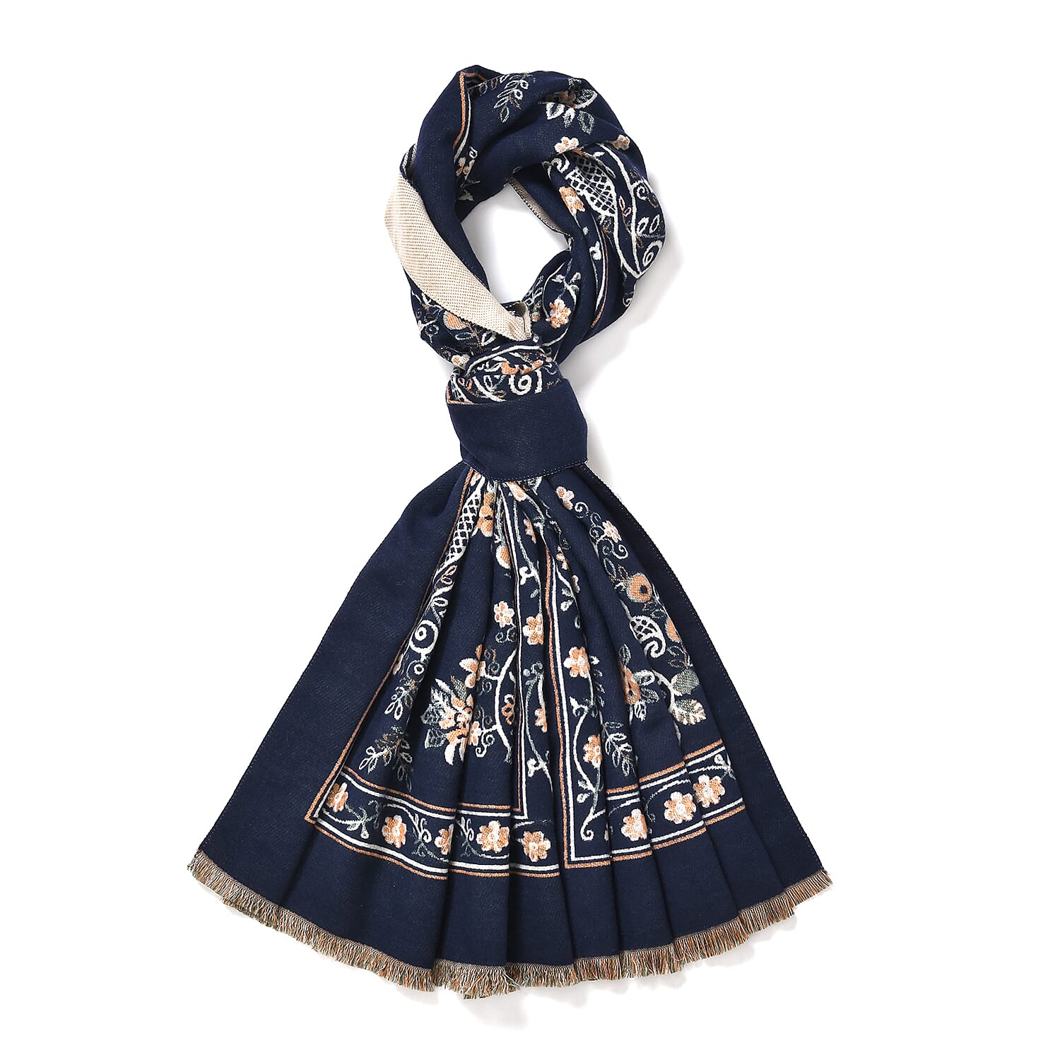 Closeout Deal Super Soft Shawl (One Size) - Blue Based with Multi Flowers 7933404 3