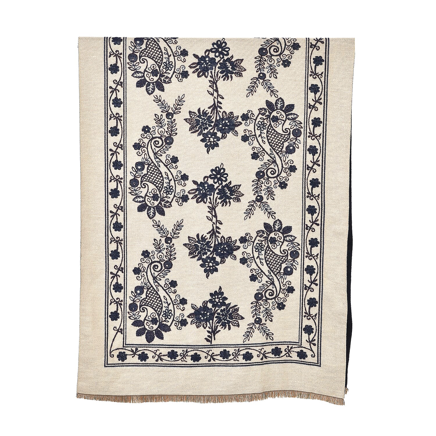 Closeout Deal Super Soft Shawl (One Size) - Blue Based with Multi Flowers 7933404 5