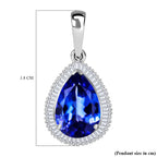 RHAPSODY - 950 Platinum AAAA Tanzanite (Pear 5.22 Ct) & Natural Diamond (VS-E-F) Pendant 5.61 Ct.