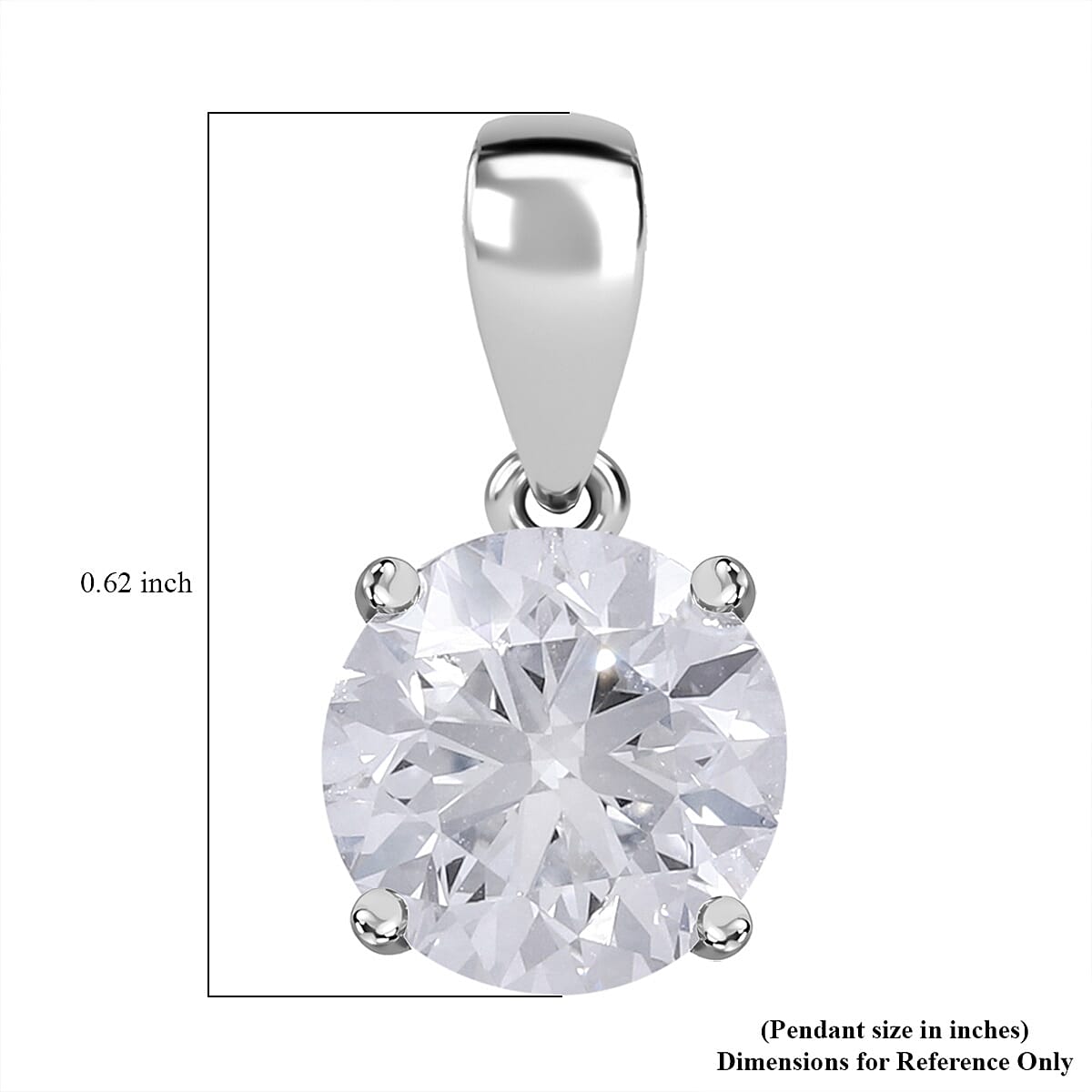 LUXURIANT 2 Ct. Lab Grown Diamond Solitaire Pendant in 950 Platinum, SGL Certified 7934544 5