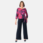 La Marey Print Side Knot Detail Top (Size M, 12-14) - Abstract_7935229