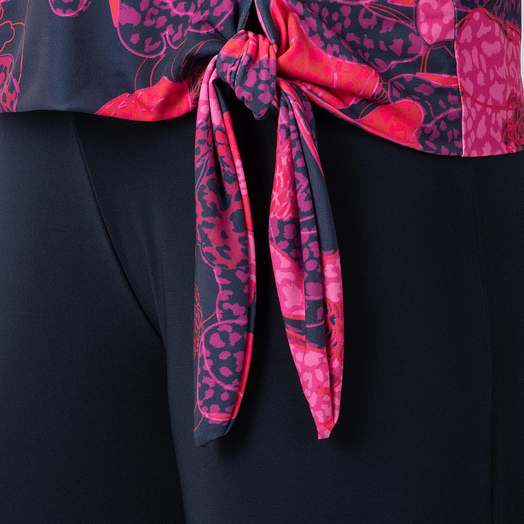 La Marey Print Side Knot Detail Top (Size M, 12-14) - Abstract_7935229_4