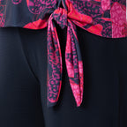 La Marey Print Side Knot Detail Top (Size M, 12-14) - Abstract_7935229_4