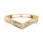 Luxuriant Collection - First Time Ever - SI/G-H Lab Grown Diamond Wishbone Ring in 18K Vermeil Yellow Gold Plated Sterling Silver 0.50 Ct._7935672
