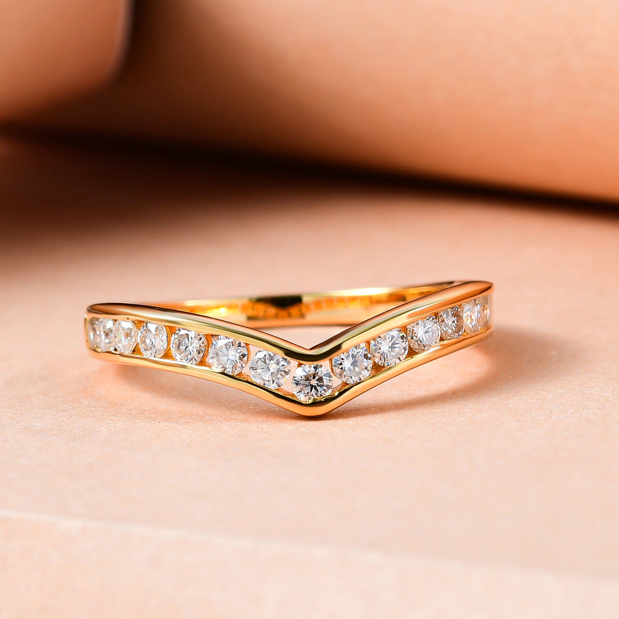 LUXURIANT 0.5 Ct. Lab Grown Diamond Wishbone Ring in 18K Yellow Gold Vermeil Sterling Silver 7935672 3