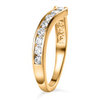 Luxuriant Collection - First Time Ever - SI/G-H Lab Grown Diamond Wishbone Ring in 18K Vermeil Yellow Gold Plated Sterling Silver 0.50 Ct._7935672_5
