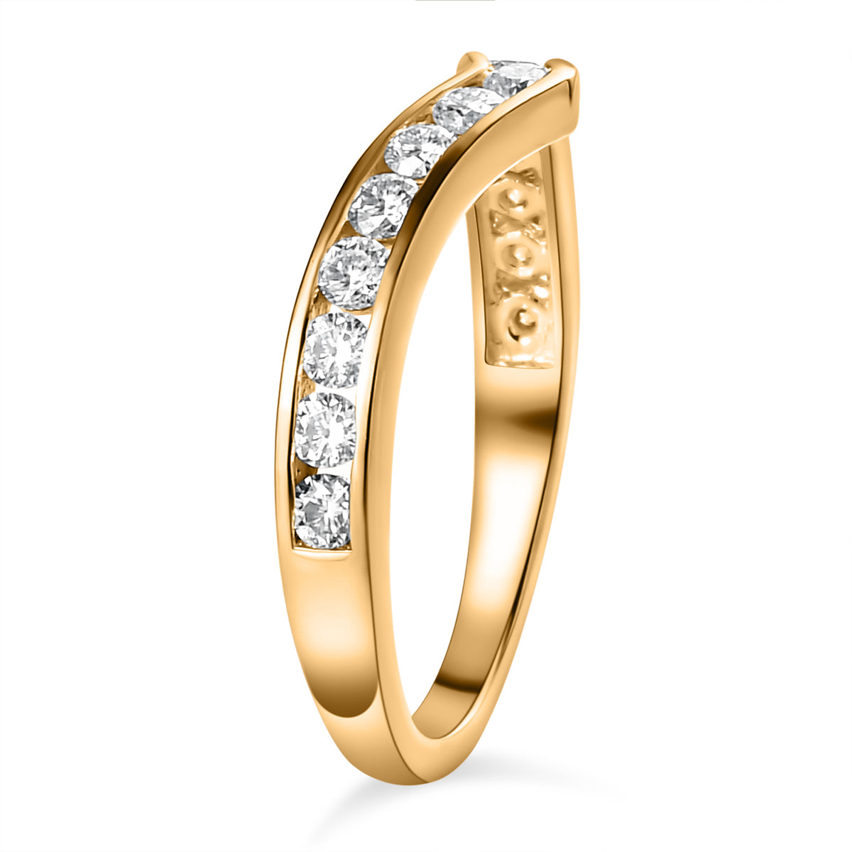 LUXURIANT 0.5 Ct. Lab Grown Diamond Wishbone Ring in 18K Yellow Gold Vermeil Sterling Silver 7935672 5