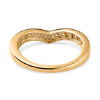 Luxuriant Collection - First Time Ever - SI/G-H Lab Grown Diamond Wishbone Ring in 18K Vermeil Yellow Gold Plated Sterling Silver 0.50 Ct._7935672_6